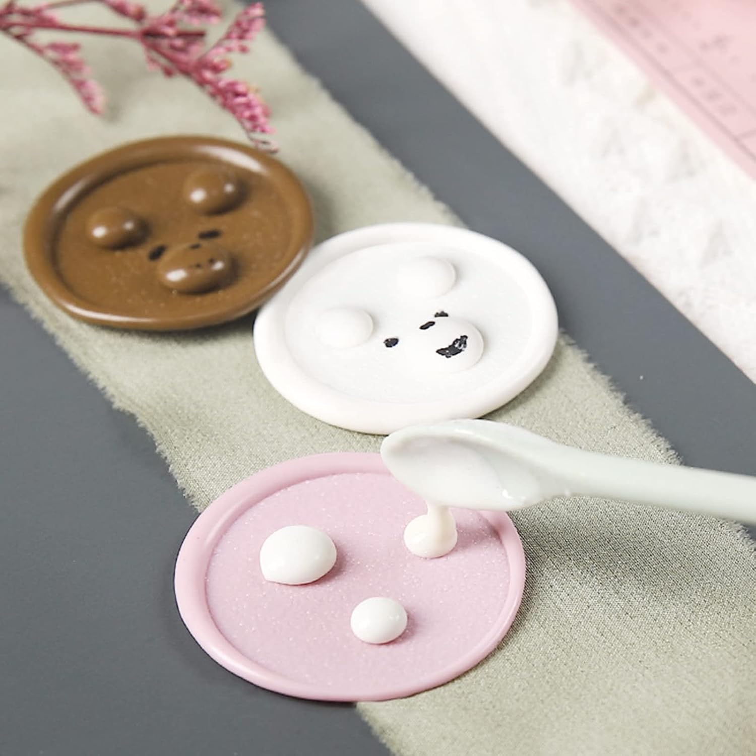 Reusable Wax Seal Spoon Fluid Wax Scraper DIY Sealing Wax Spoon Spatula+Spoon Mixing Stick Wax Seal Supplies, 20cm, Purple