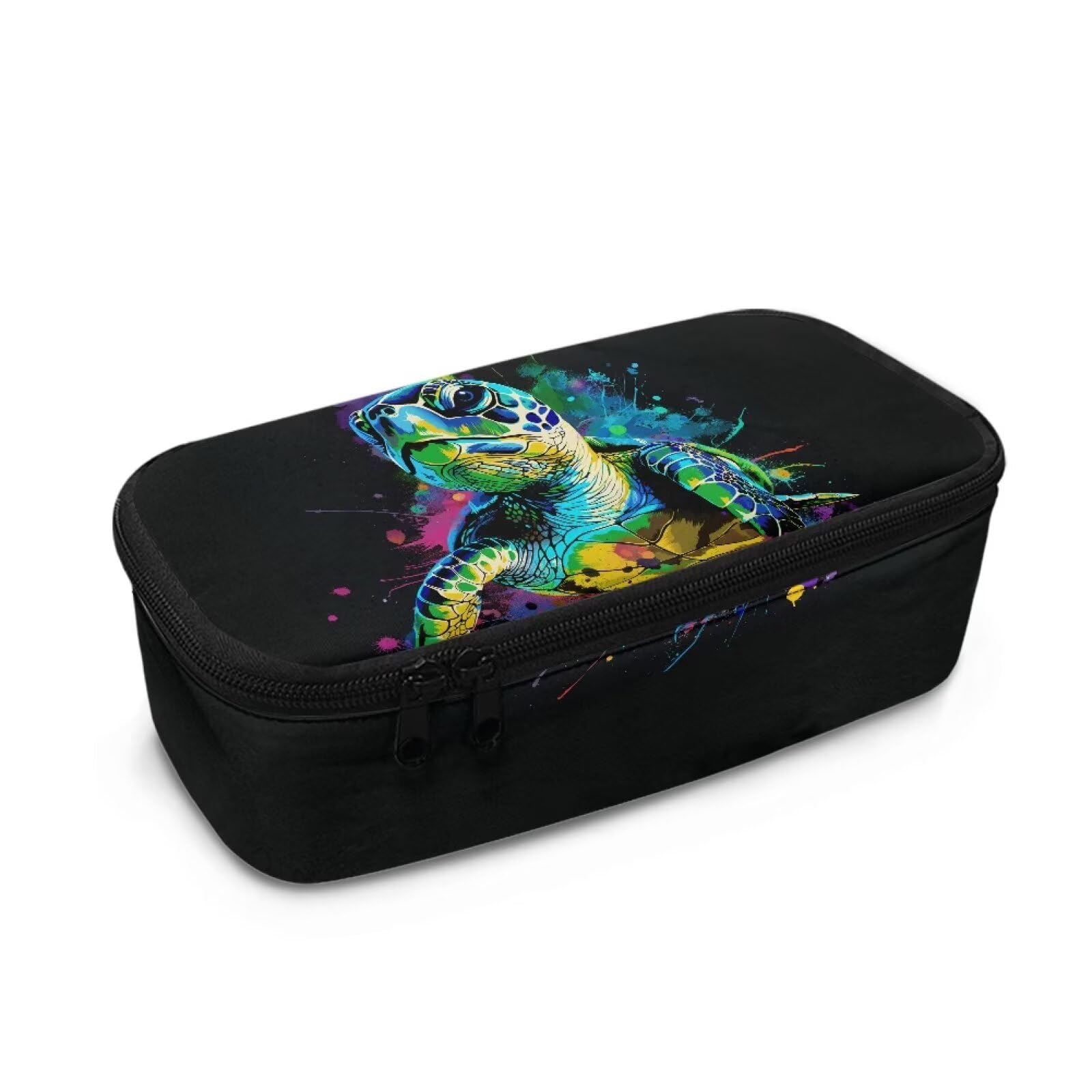 TOADDMOS Colorful Turtle Pencil Case with Multi Compartments Pen Bag Stationery Case Small Tool Pouch Bag for Office Travel School