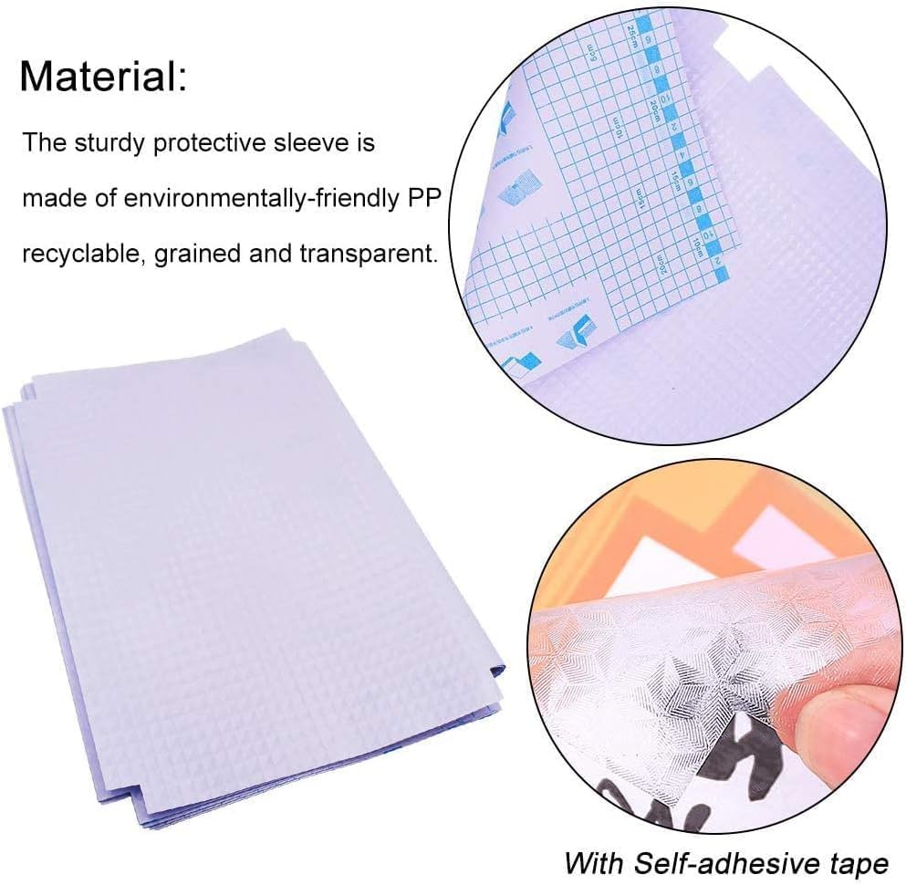 Image of Parssufy Transparent Paper Sticker Book Cover Film Clear Matte for Craft 10Pcs,Waterproof School Textbook Protective Case Cover Can Be Cut Self-Adhesive Book Cover (47 x 34 cm, A-4 Size) (10)