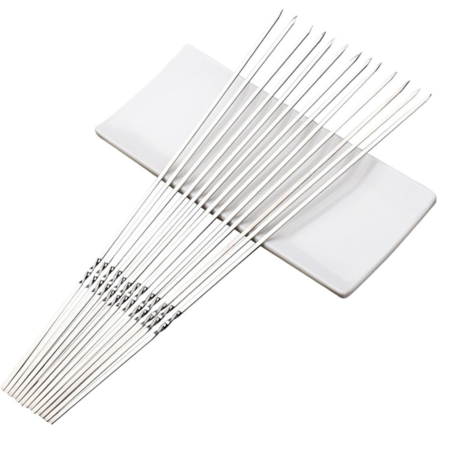 50 pezzi spiedino for barbecue in acciaio inossidabile riutilizzabili spiedini for kebab stick for campeggio esterno picnic strumenti per Barbecue