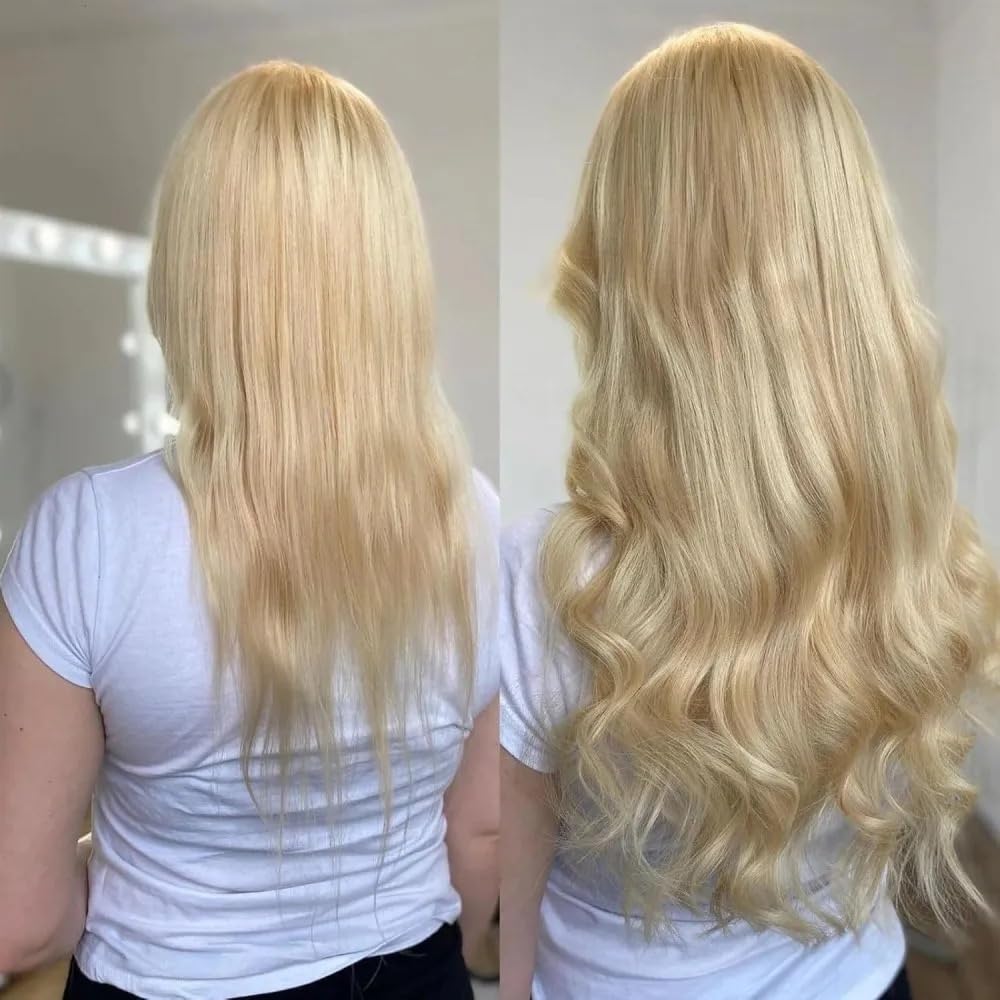 Taśma w rozszerzeniach Taśma do przedłużania włosów Ludzkie włosy #613 Blond Brazylijskie przedłużanie remy Jedwabiście prosta, bezszwowa taśma ludzkich Niewidzialne włosy(18 inches)