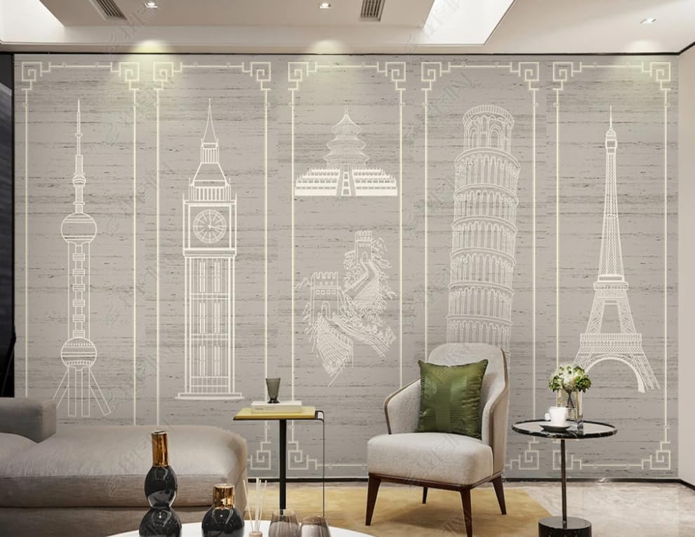 Papier peint intissé moderne chambre pour agrandir l'espace facilement