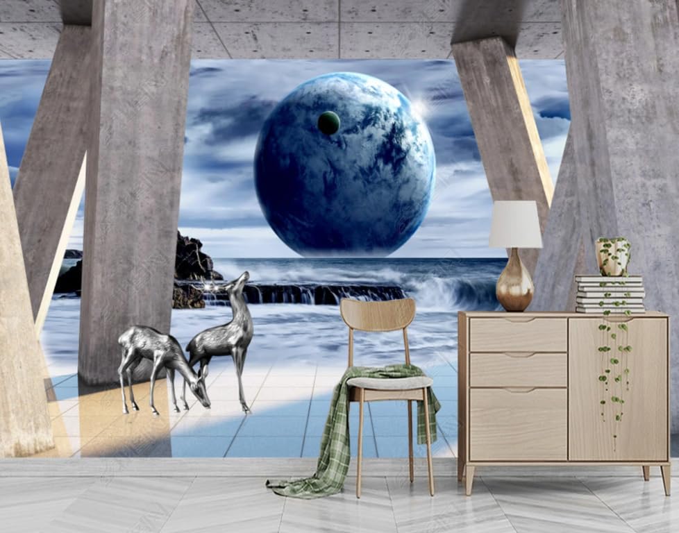 Papier peint intissé paysage de la terre pour déco de restaurant