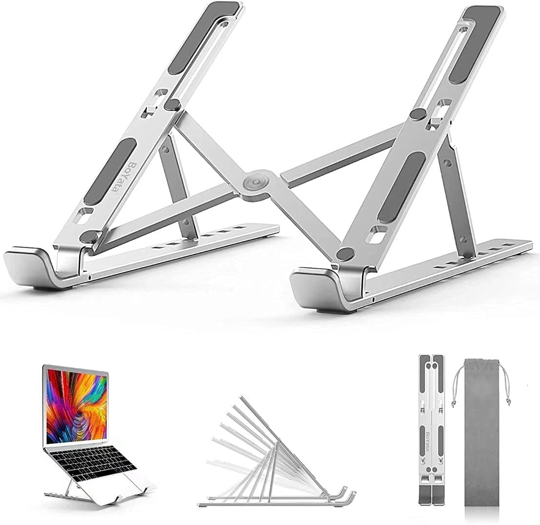 BoYata Laptop Stand, 6 Levels of Height Adjustable Portable Laptop