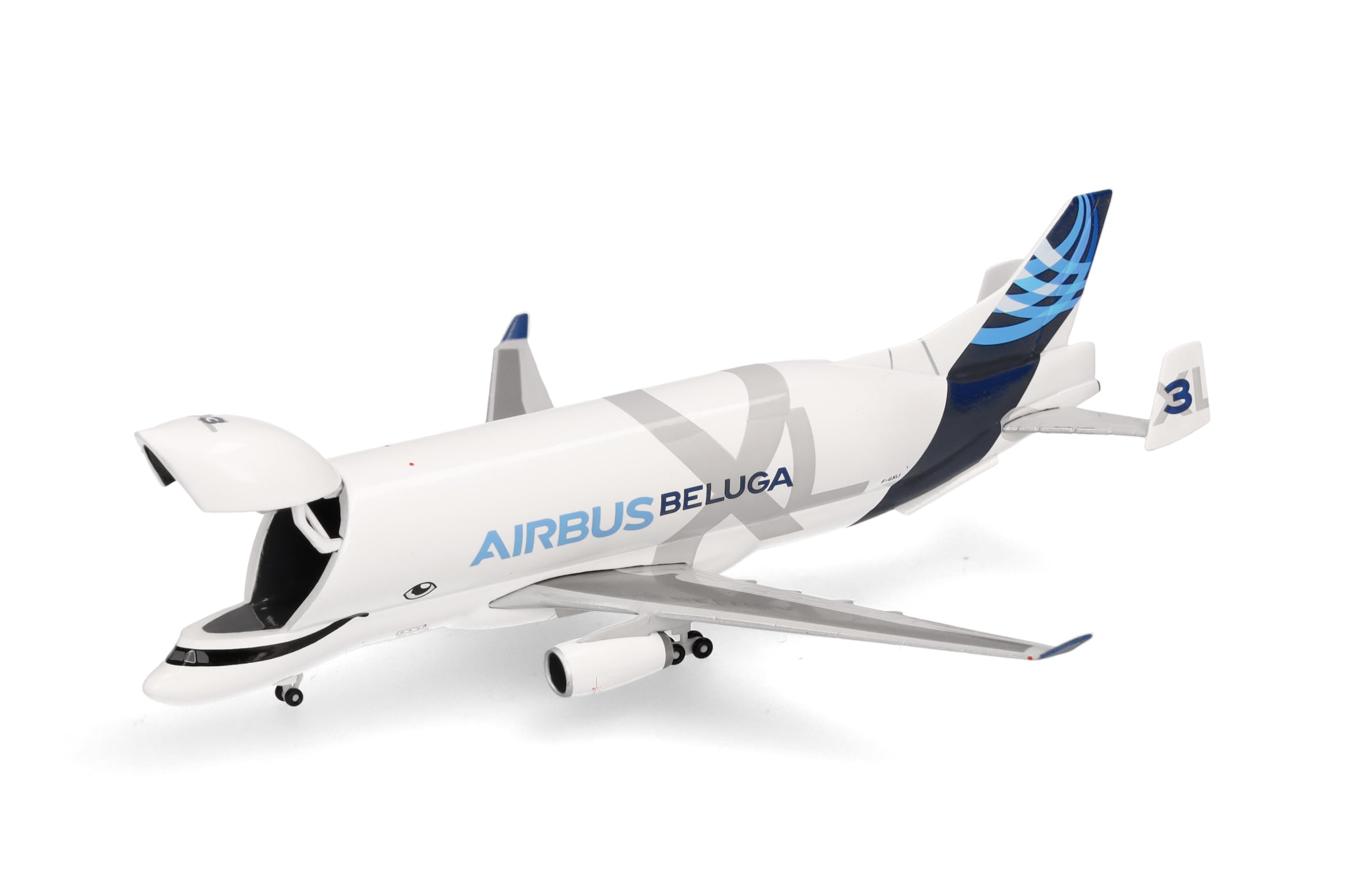 Herpa Modellflugzeug Airbus Industries BelugaXL - XL#3 - F-GXLI Miniatur im Maßstab 1:500, Sammlerstück, Flugzeug Modell ohne Standfuß, Metall
