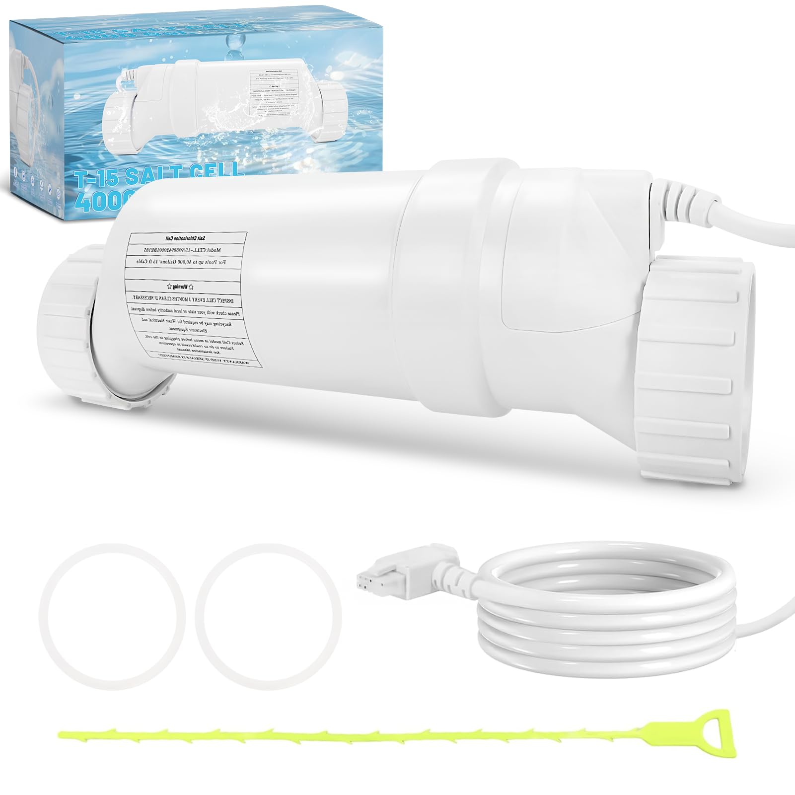 Photo 1 of T-15 Salt Cell Replacement Compatible with Hayward AquaRite, AquaTrol, Pro Logic, Fit for W3T-CELL-15 BLT15H, Up to 40K Gallon Turbo Chlorine Generator