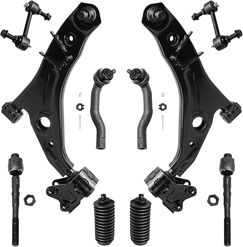 Detroit Axle - Brazos de control delanteros inferiores con juntas esféricas, barras oscilantes interiores y exteriores de repuesto para Ford Edge