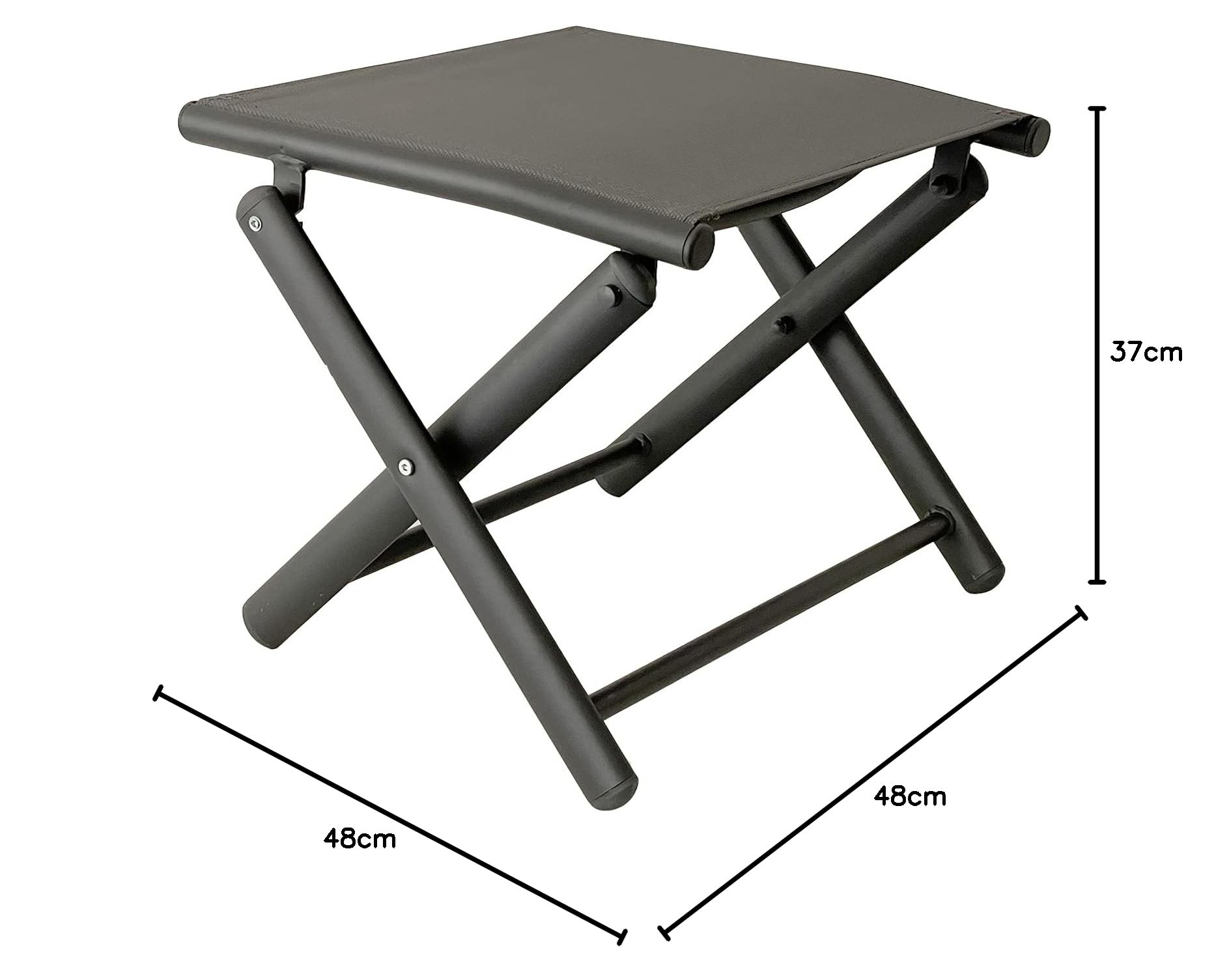 Mojawo® Garten - Fußhocker - zusammenklappbar - Klapphocker - witterungsbeständiges Metall - wetterfeste Gartenmöbel - Anthrazit/Grau