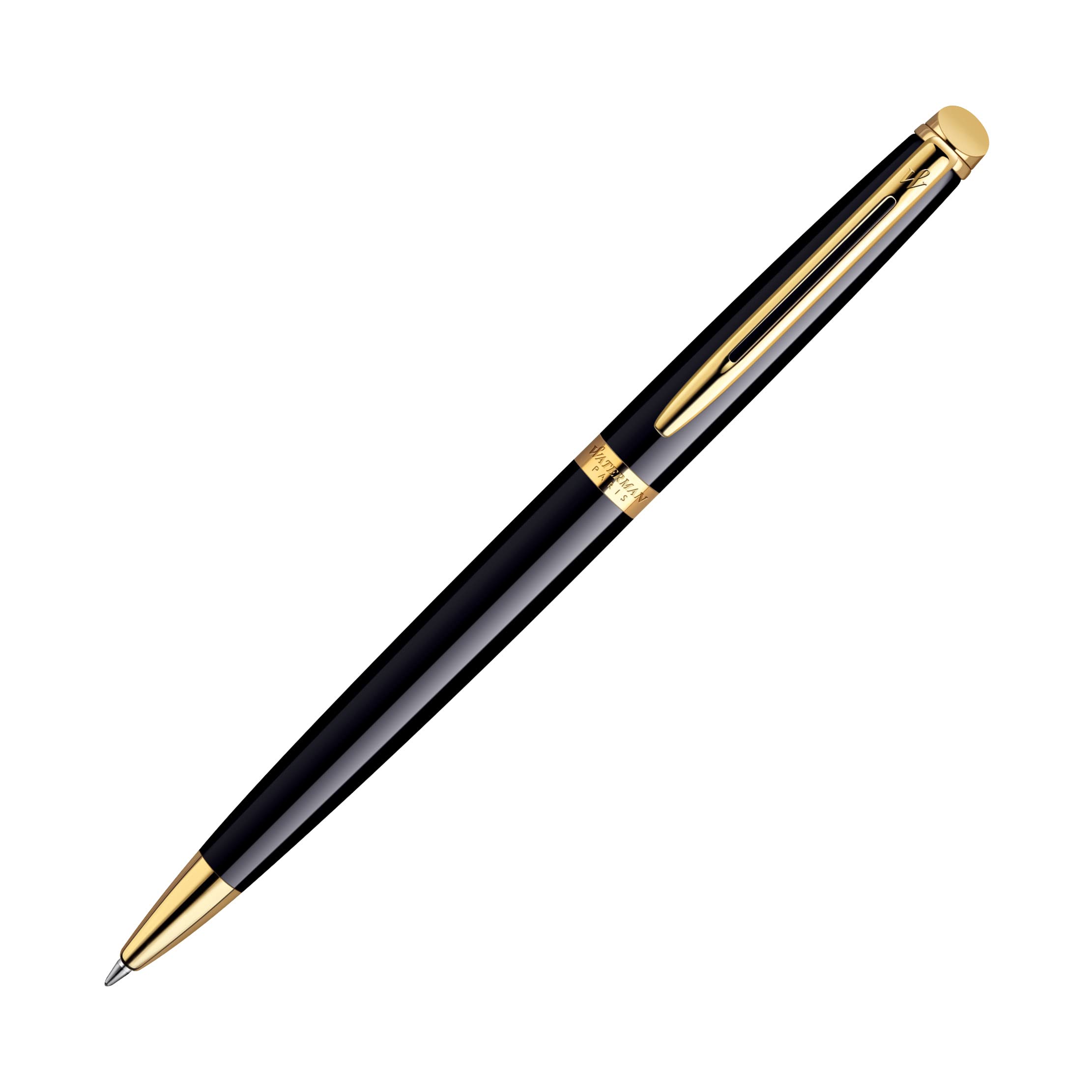 Waterman Emisfero Penna a Sfera Con Incisione Regalo per Mann E Frau Ispirato Di Parigi Moda Personalizzato Incisione Blu Inchiostro (Vernice Nero G.C