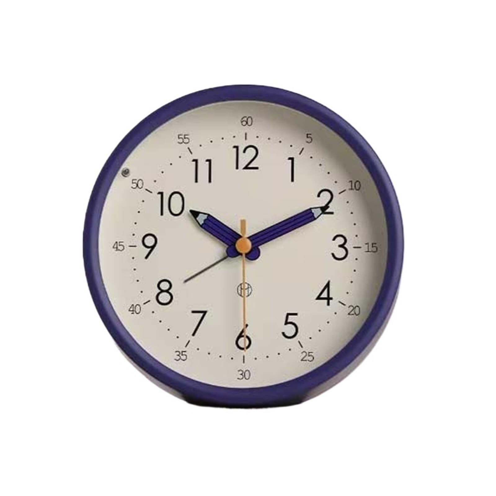 YHxFlux Table clocks Round Analog Alarm Clock Battery Operated for Living Room Kitchen Bedroom Office School Dormitory Bedside Tabletop for bedrooms(Purple)