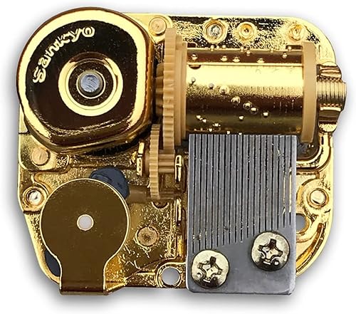 Caja de música de repuesto Golden Wind Up Sankyo Movimiento musical para cajas de música DIY (opción de 60 melodías) (Noche silenciosa)