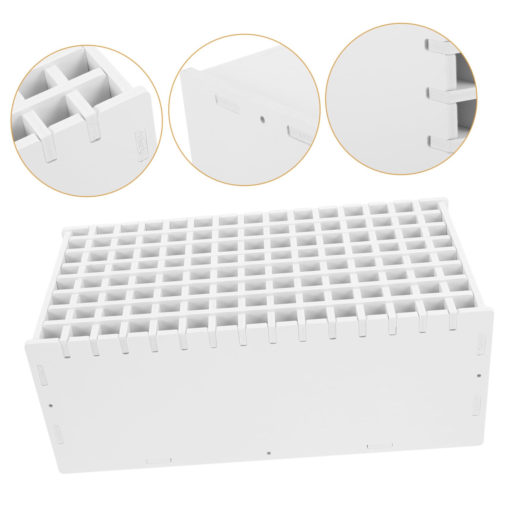 Veemoon Portapenne in Legno Bianco Multifunzione 6 Scomparti per Ufficio e Scuola, Organizer da Scrivania Sicuro e Capiente per 120 Penne