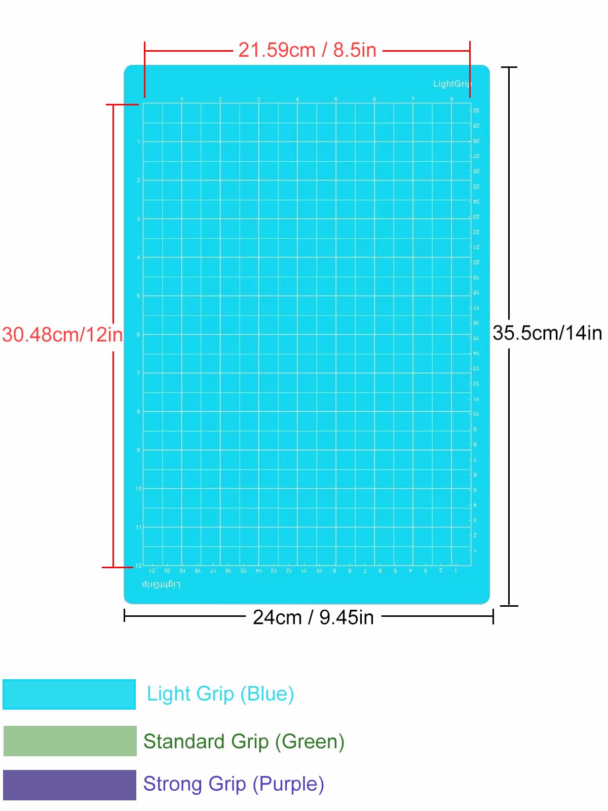 Juego de 3 Tapete de Corte Para Cricut Joy 8.5 x 12 Pulgadas, Adhesivo de Repuesto (Agarre Estándar, Ligero, Fuerte) Antideslizante