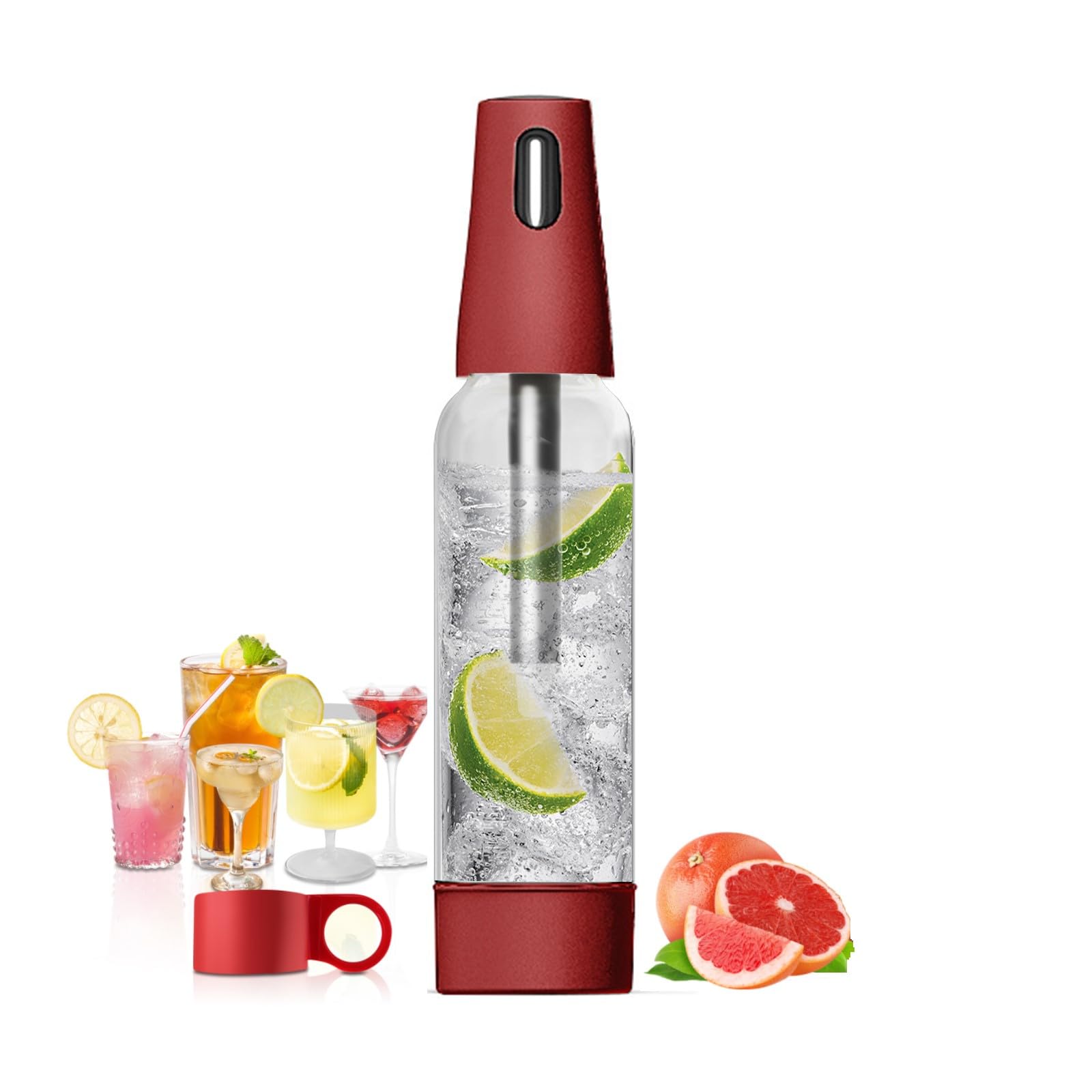 Soda Maker,Sifone di Soda 1L,Soda Siphon Bottle Portatile,Produttore di Acqua Frizzante fai da te in 3 Secondi,Piccolo Produttore di Soda per la Casa e l'esterno,Per Preparare Succhi,Mojito e Cocktail