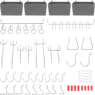Vaguelly 114pcs Metal Pegboard Hooks and Tool Organizers Kit with Storage Bins, Utility and Shelving Hooks for Garage Workshop and Craft Room Pegboard Storage
