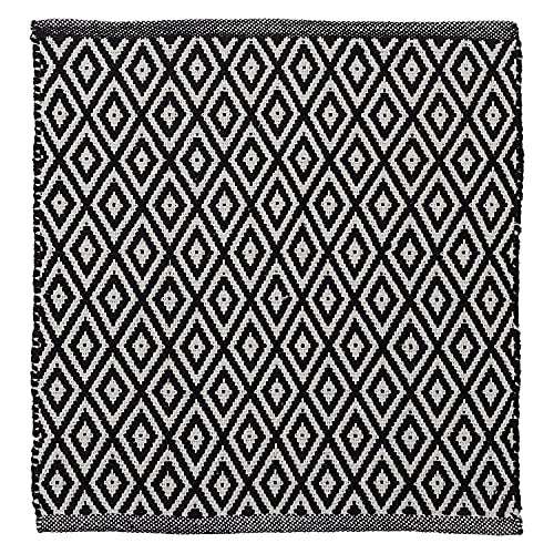 Sealskin Trellis Badteppich 60x60 cm Baumwolle Schwarz, 800107 – Ansicht 1