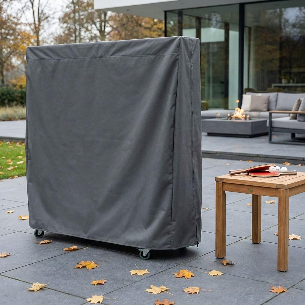 Milani Home - telo copertura tavolo ping pong, da esterno, tessuto impermeabile, antracite, 190 x 75 x h 175 cm
