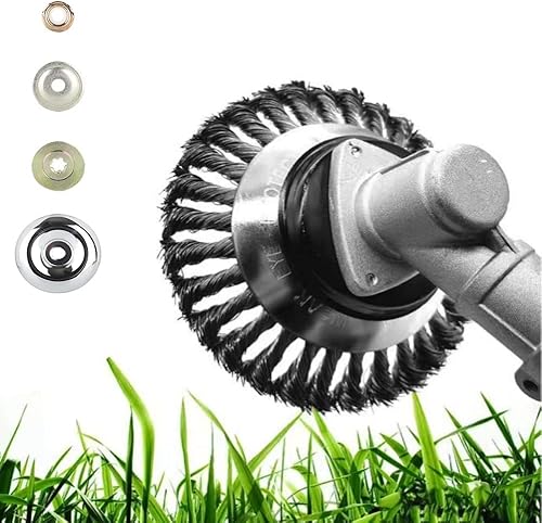 Cabezal cortador de cepillo de alambre, recortadora de acero de 8 pulgadas, hoja de cepillo de malezas de alambre con kit adaptador universal, para