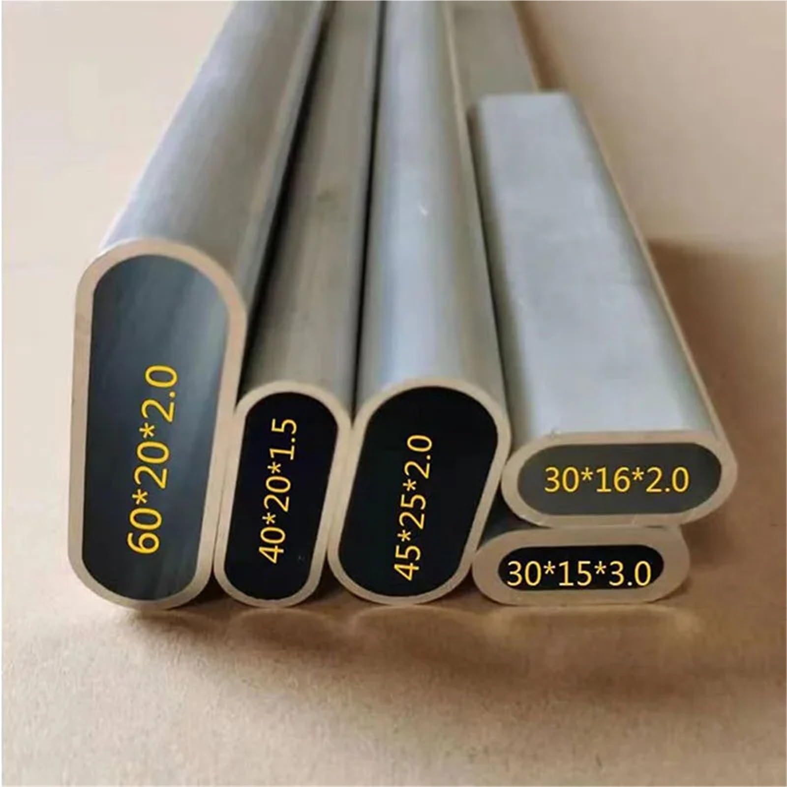 Tube Ovale En Aluminium 6061 T6 - Télescopique - Pour Construction - Plusieurs Dimensions