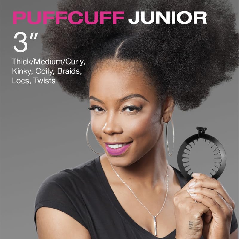 Miniatura 3 de PuffCuff Junior Pinza para Cabello de 3", Para Todo el Cabello Natural Rizado, Grueso, Crespo, Texturizado, Locs o Trenzado, Herramienta de Peinado