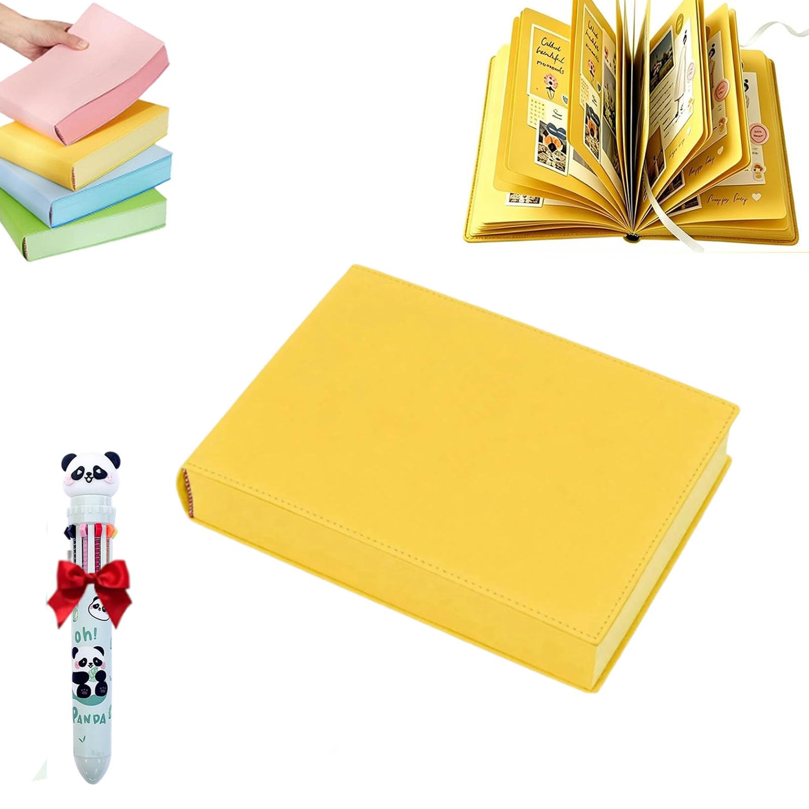 Quaderno A5 Color Brick ad alta capacità (720 pagine), diario con copertina rigida e penna inclusa; ideale per scrapbooking e appunti scolastici. (#A)