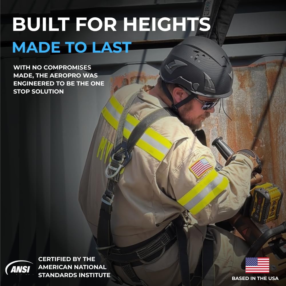 Land Helmets AeroPro Multi-Functional Type I Class C Safety Helmet - ANSI/ISEA Z89.1, EN 12492 & 397 - EPS Liner/6-Point Suspension - OSHA/SEI Approved