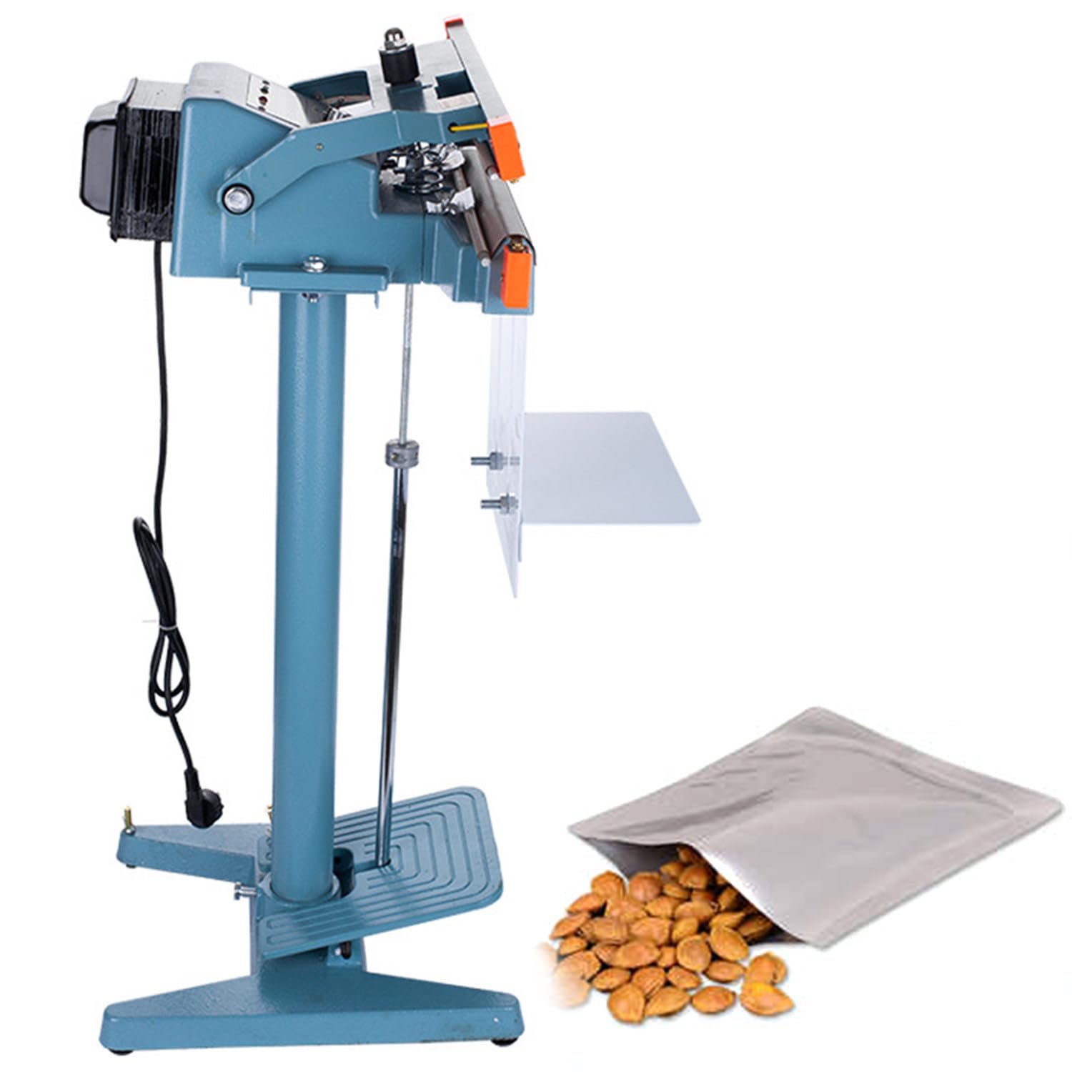 Sellador térmico con pedal de pie, máquina de sellado por impulso para bolsas de plástico, sellador de 350/450 mm para uso comercial e industrial