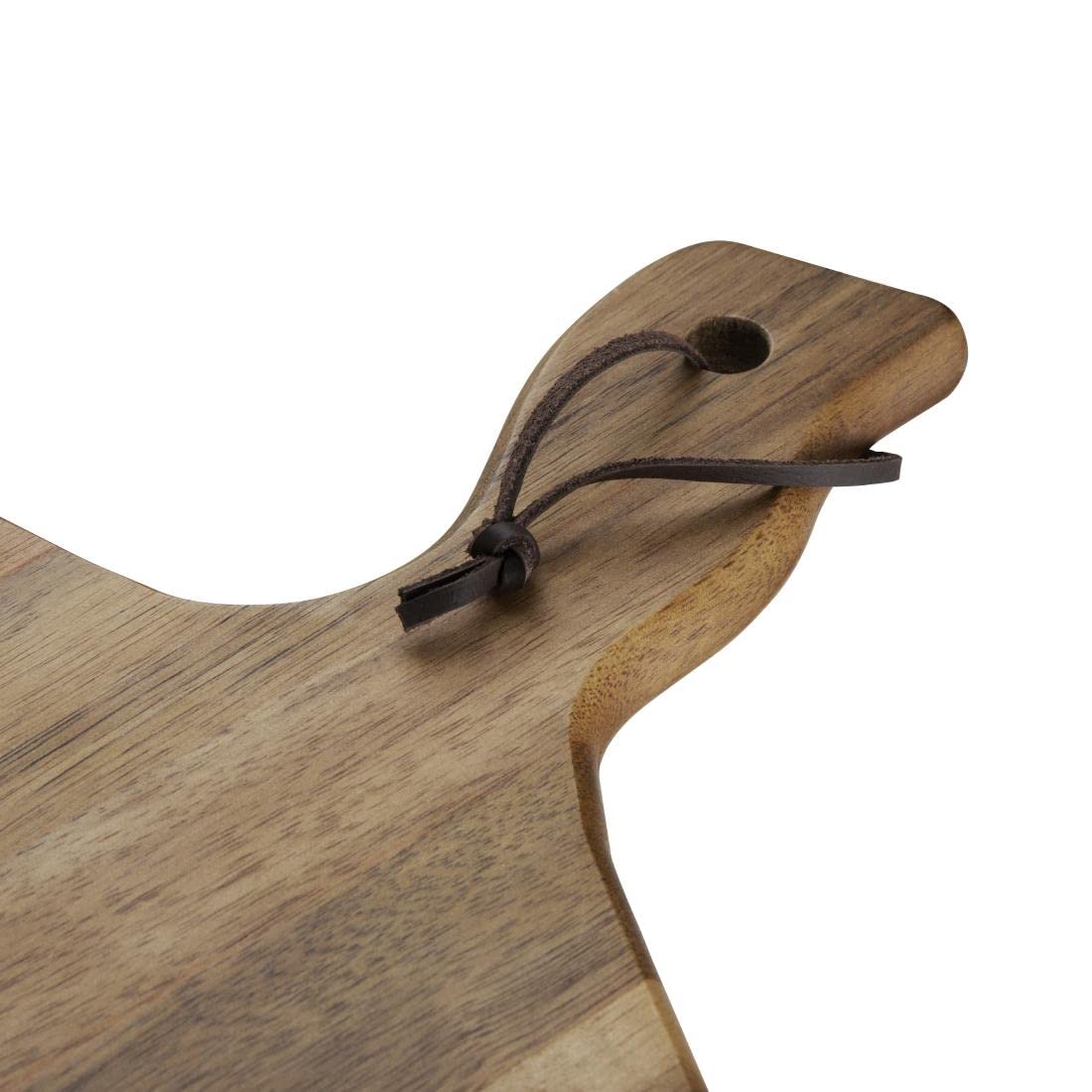 Olympia Plancheà découper en bois d'acacia avec poignée ondulée 15 x 355 x 250 mm