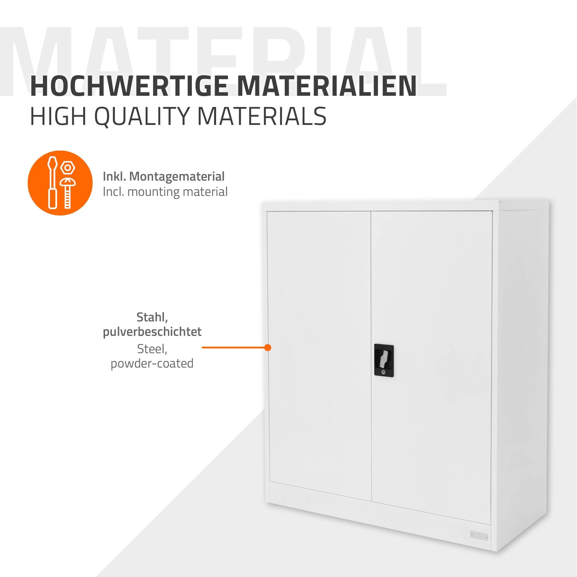 ML-Design Archivador de Oficina 90x40x109cm Acero Blanco Armario Independiente Auxiliar Metálica con 2 Puertas y 3 Estantes Regulables en Altura Mueble para Almacenamiento Documentos