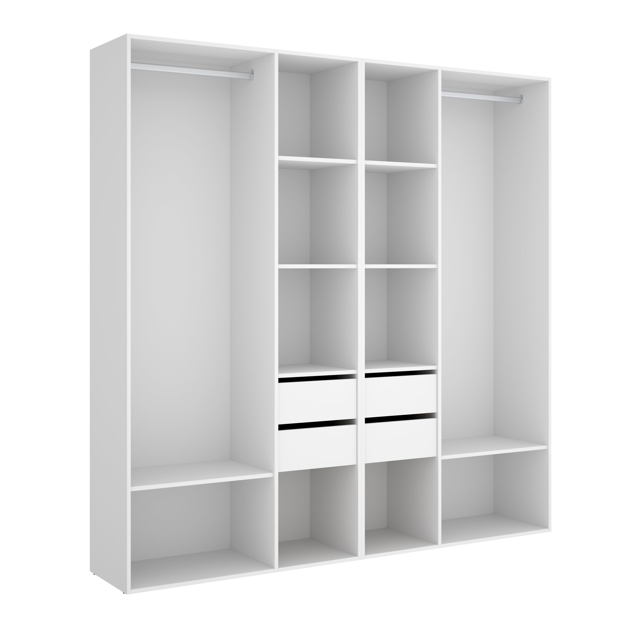 DEKIT GRUPO RIMOBEL SUIT - Conjunto de armario-​vestidor con cuatro cajones - BLANCO/​NATURAL - 205 x 196 x 45