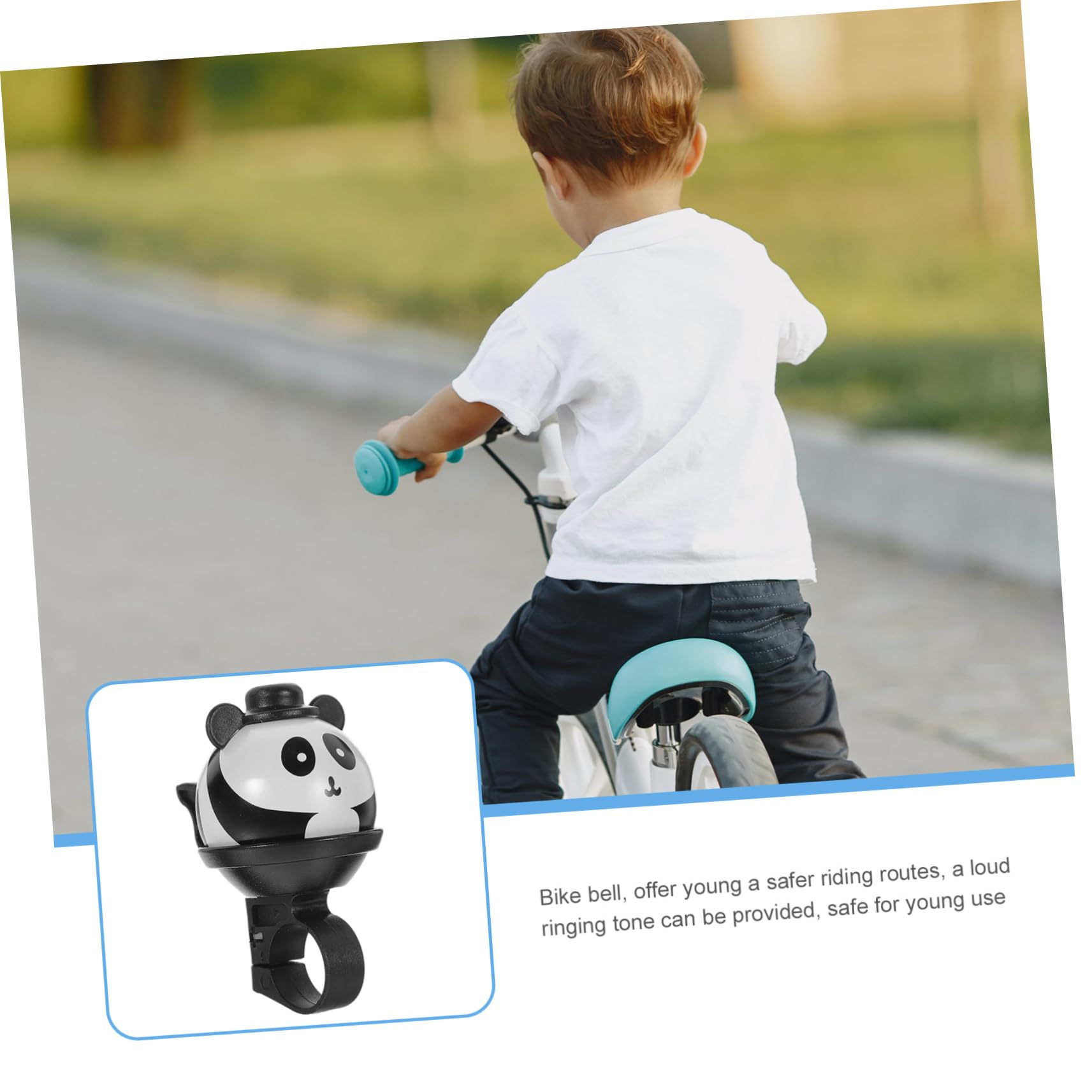 Mipcase 3pièces Cloche De Vélo Cartoon pour Sonnette Anti-Perte Cloche Portable pour Vélo Et Trottinette Design Panda Accessoire De Sécurité pour Garçons Et Filles