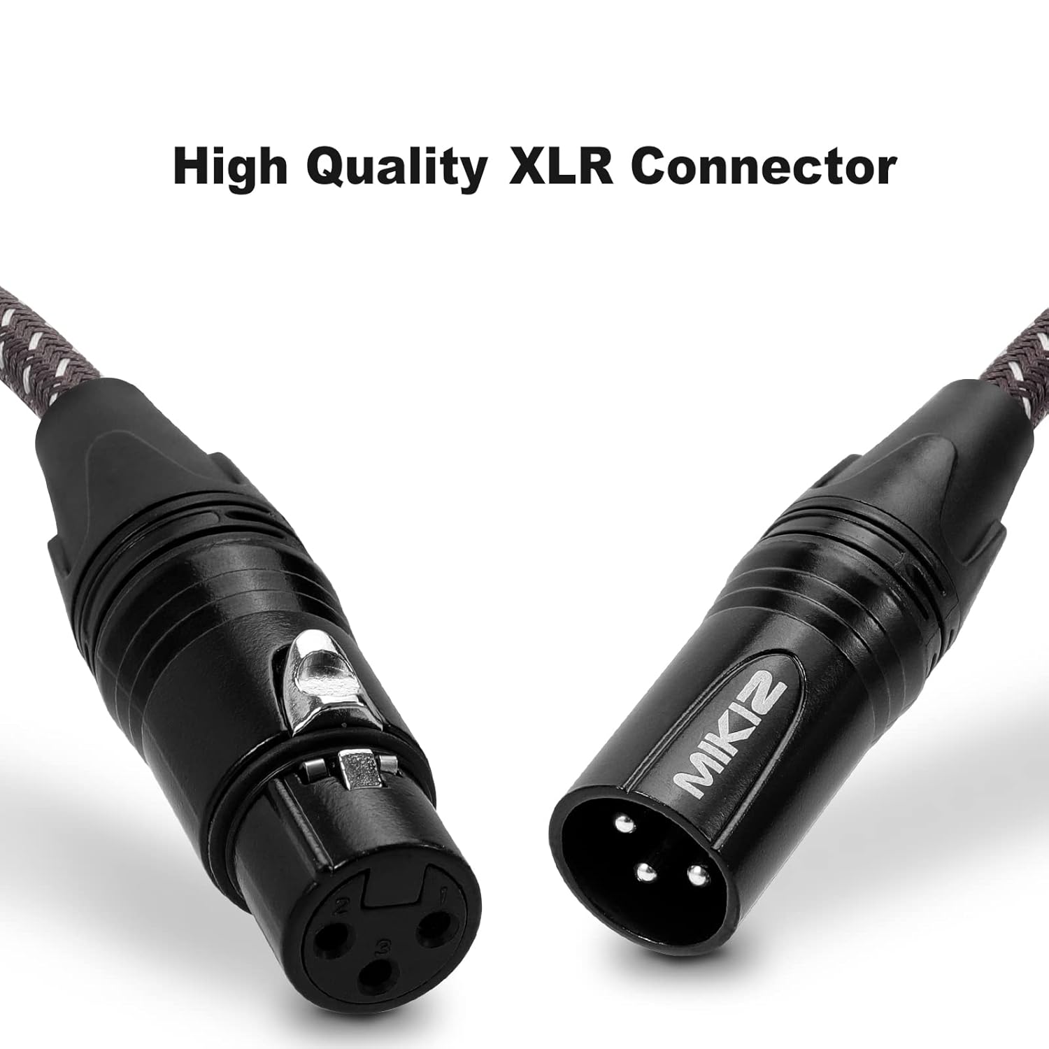 XLR Cables Braided 25ft 10 Packs - Premium Microphone Cable XLR Male to Female Patch Cables