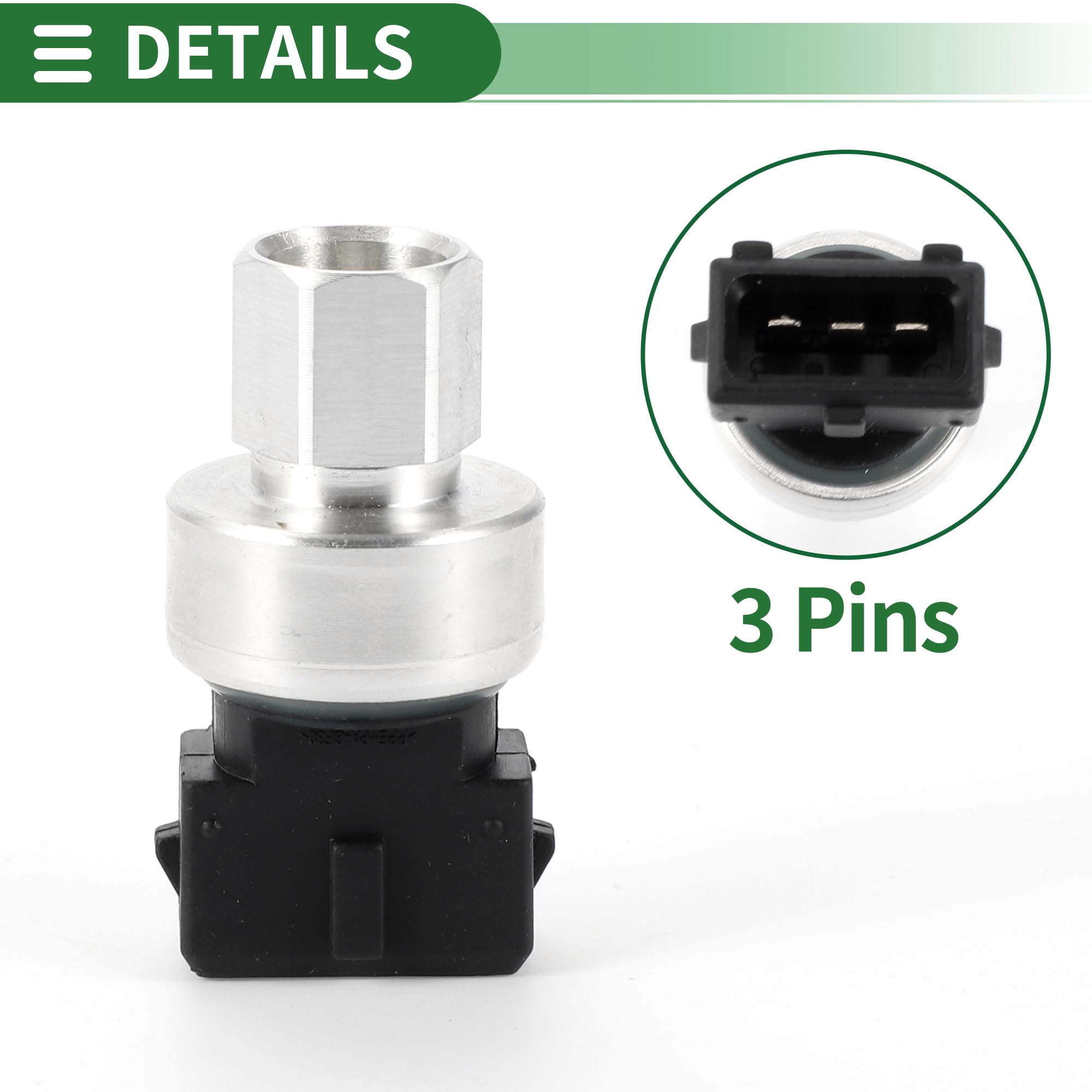 Motoforti Capteur De Pression Climatisation Pour Volvo C70 2006-2013 1pc | 1Pc, Noir, Plastique/Métal, DC 12V, -40-135°C, 3 Broches, OE:31292004, Adapté Pour Volvo C30/S40/S60/S80 2004-2018
