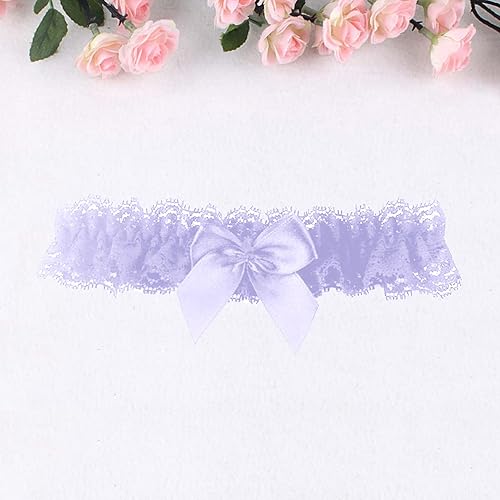 Vista 2 de Ligueras de boda de encaje sexy para novia con lazo para fiesta, baile de graduación, liguero