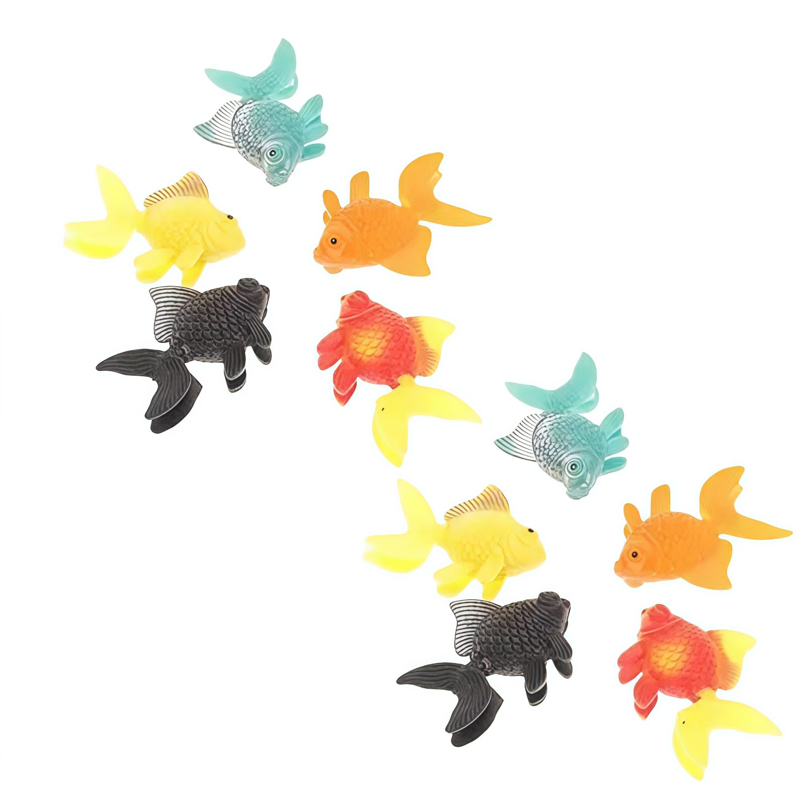 Nlinlin 10Pcs Random Color Lifelike Reusable Plastic Artificial Moving Floating Fishes Ornament Decorations for Aquarium Fish Tank Pet Supplies Popular