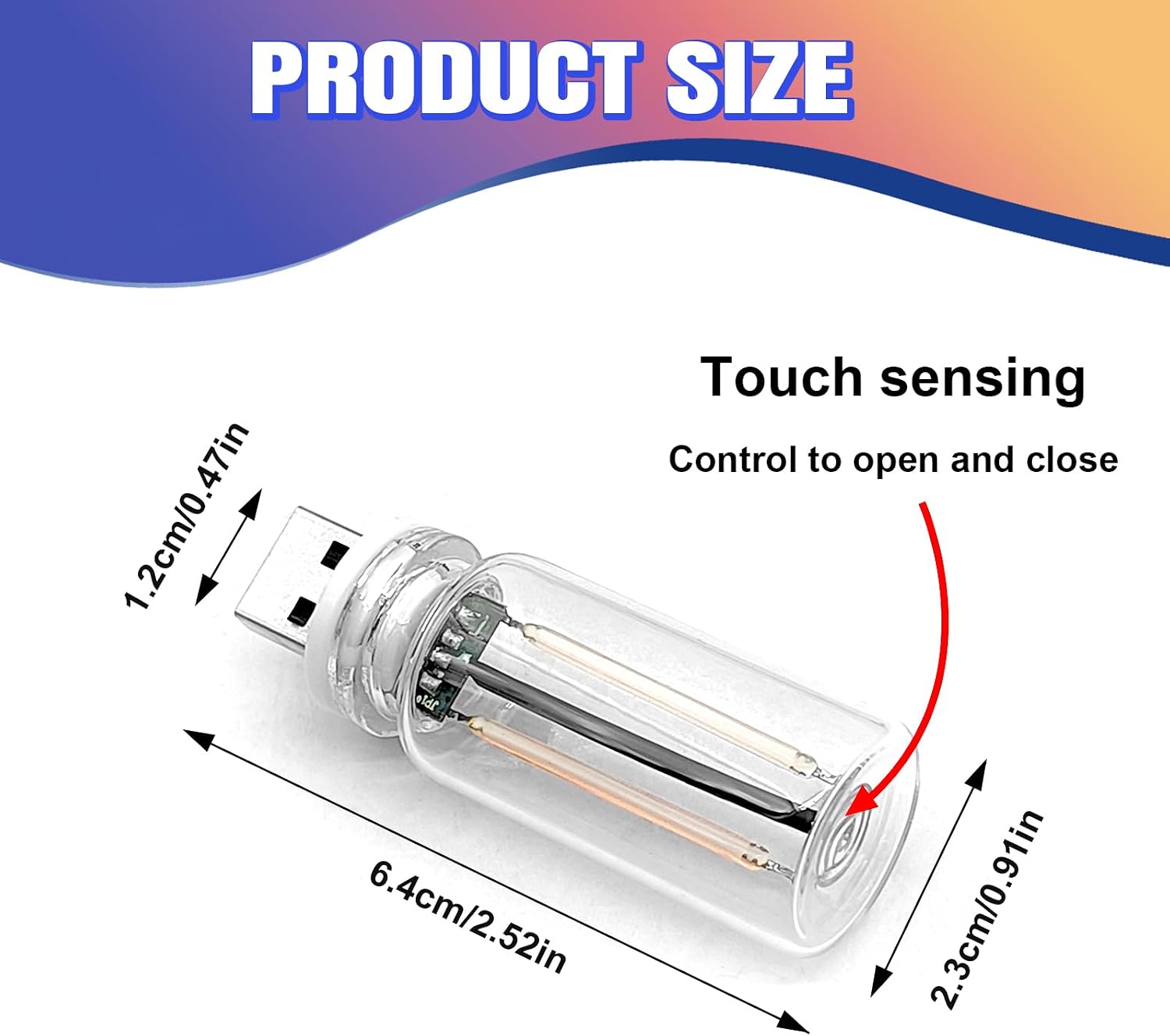 2PCS Car USB Night Light Bulb, Plug-in Retro Car Atmosphere Lamp with Touch Dimmable, Portable Mini USB Retro Glass Bottle Lamp for Vehicle, Bedroom, Camping Holiday Decoration(Purple)