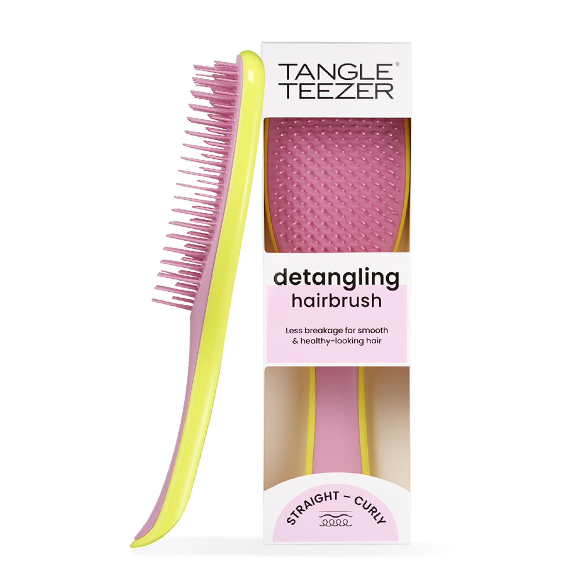 Tangle Teezer The Ultimate Detangler STRAIGHT CURLY - YELLOW/ROSEBUD