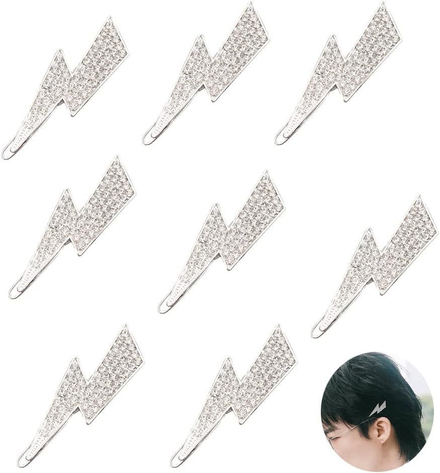 8pcs Cool Z Hair Clips Rhinestone hairpin Hair Barrettes Alloy Bobby Pins Hair Accessories Headwear Styling Tools for Women Girls Men Boys