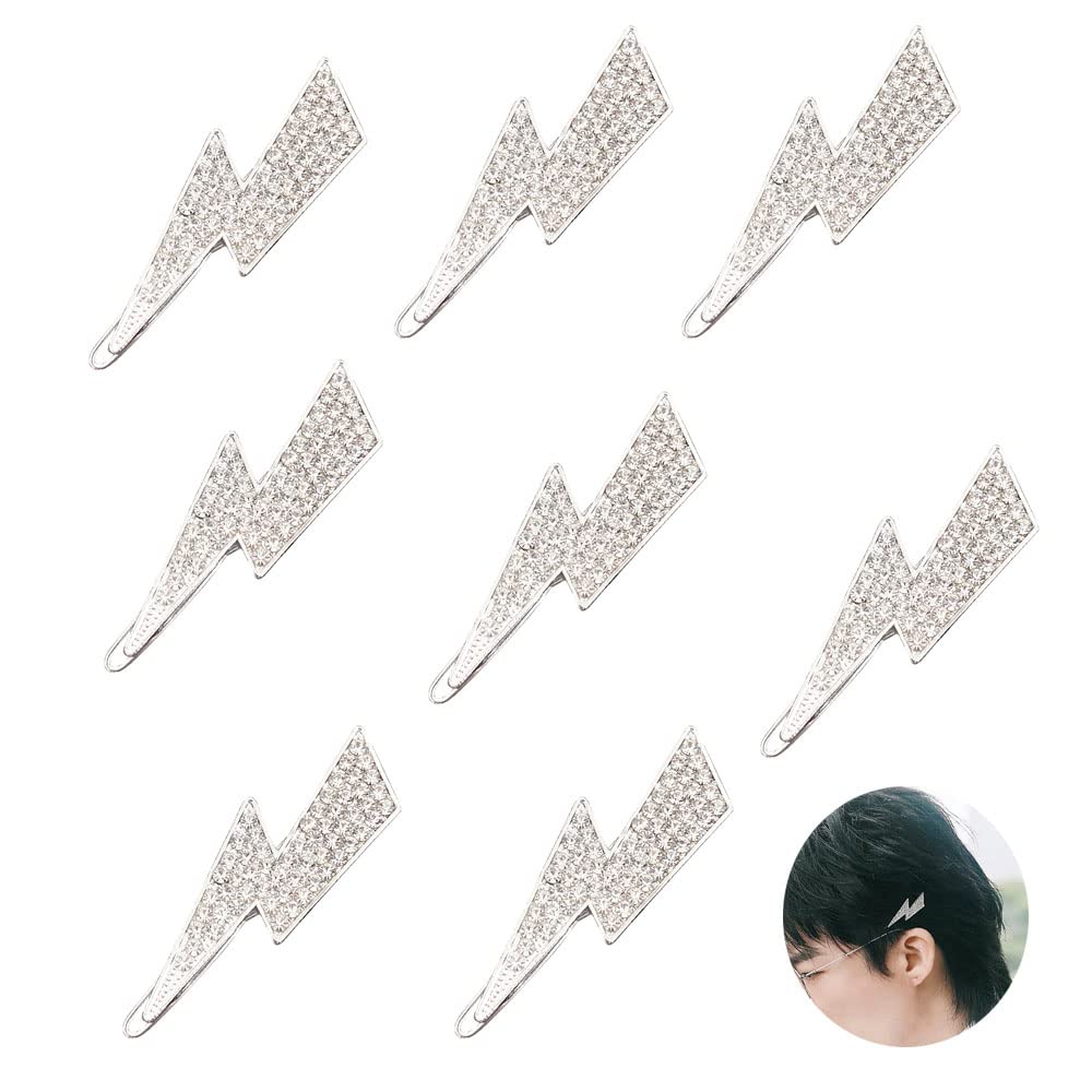 8pcs Cool Z Hair Clips Rhinestone hairpin Hair Barrettes Alloy Bobby Pins Hair Accessories Headwear Styling Tools for Women Girls Men Boys