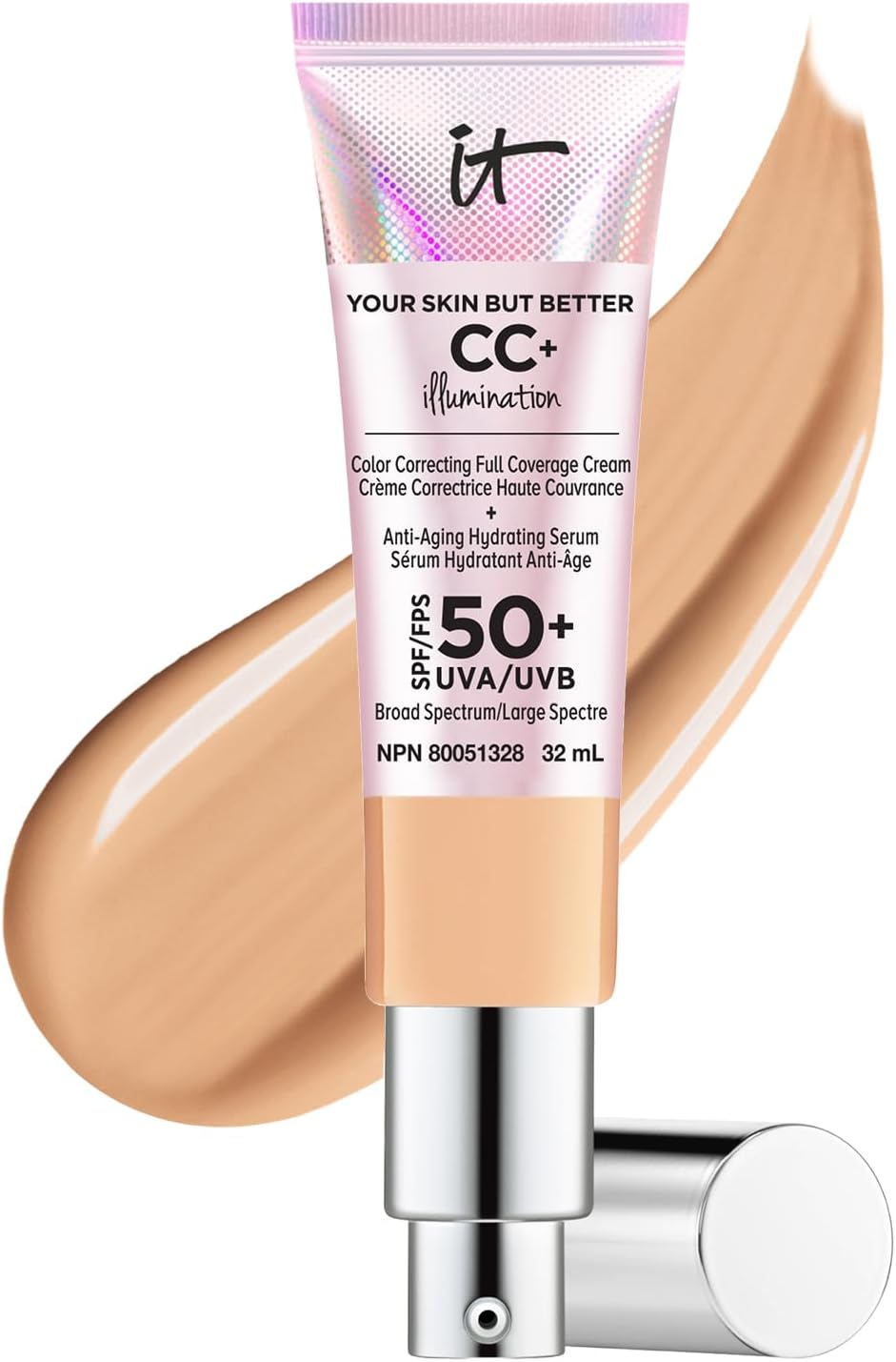 IT Cosmetics Your Skin But Better CC+ Cream Illumination, Natural Medium (W) – Color Correcting Cream, Full-Coverage Foundation, Anti-Aging Serum & SPF 50+ Sunscreen – Radiant Finish – 1.08 fl oz IT Cosmetics Your Skin But Better CC+ Cream Illumination, Natural Medium (W) – Color Correcting Cream, Full-Coverage Foundation, Anti-Aging Serum & SPF 50+ Sunscreen – Radiant Finish – 1.08 fl oz