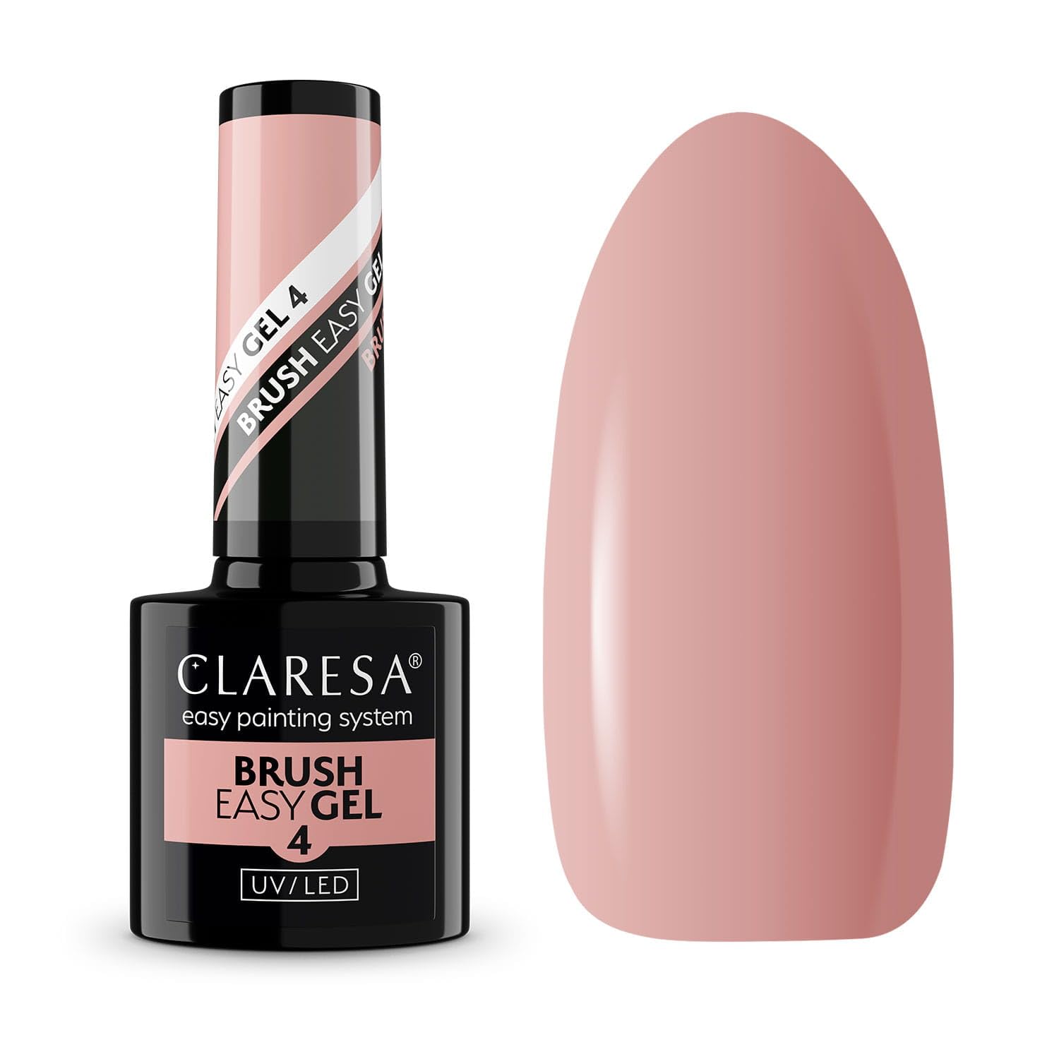 Claresa Easy Brush Gel Żel Do Paznokci w Pędzelku 4 Średni Beż Nude 5g