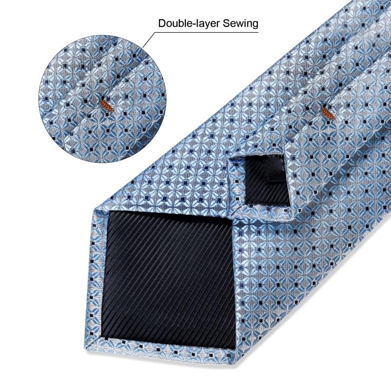 Corbata de seda de 8 cm para hombre miniatura 6
