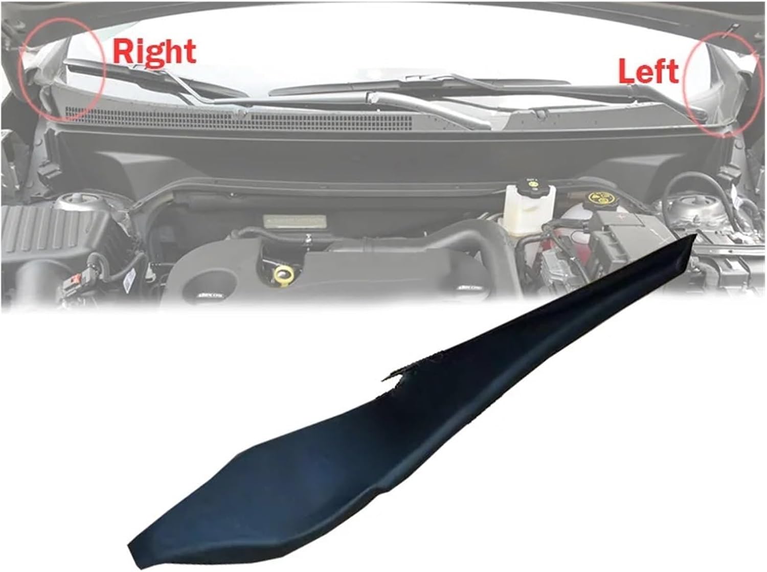 Front Windshield Wrap Corner Trim Wiper Side Trim Rubber Engine Hood Hinge Cover Fit for Chevy Equinox 2017 2018 2019(2PCS)