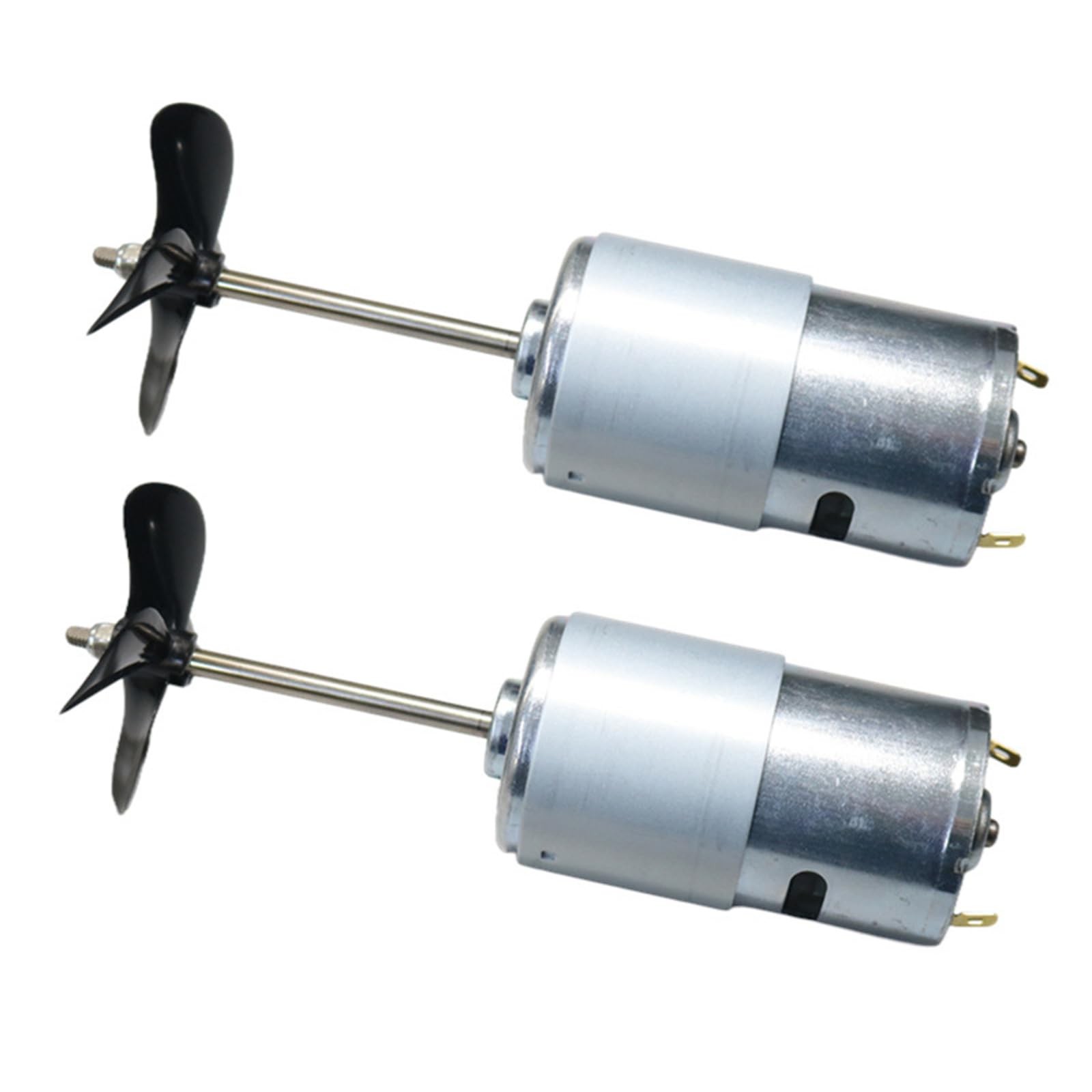 Motores de 12 V con hélices dobles de 60 mm hacia adelante y hacia atrás para control flexible de barcos, acero de alta velocidad, bajo consumo de energía, motor de eje largo de barco de cebo