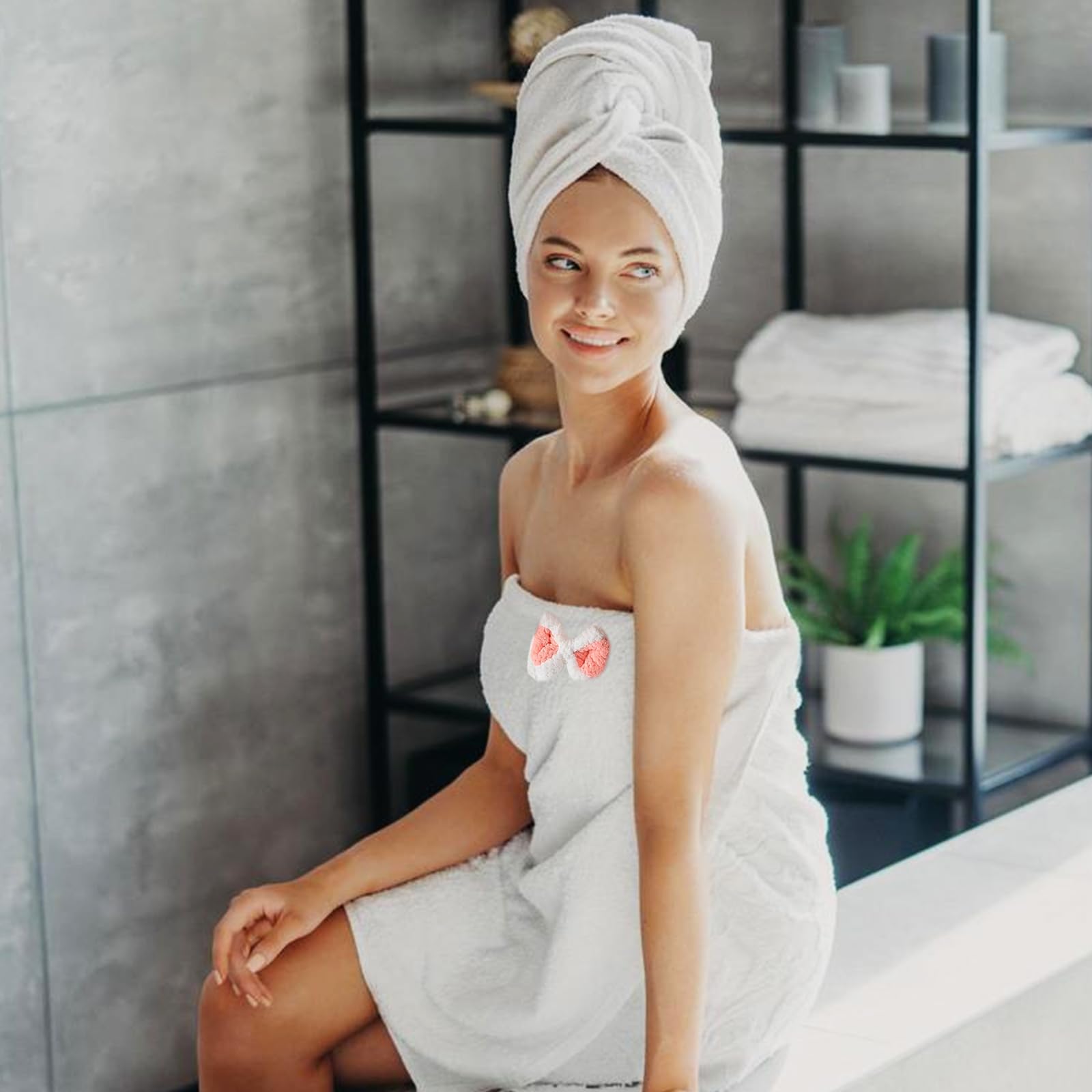 House Coats For Woman VOCOSTE Shower Wrap Towel Robe Adjustable