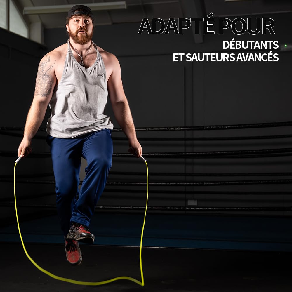 Hererope Skakanka z PCW 6 mm dla mężczyzn i kobiet, fitness, prędkość, triki, trening cardio, 3,1 m, skakanka z nietłukącymi się uchwytami i linką bez węzłów