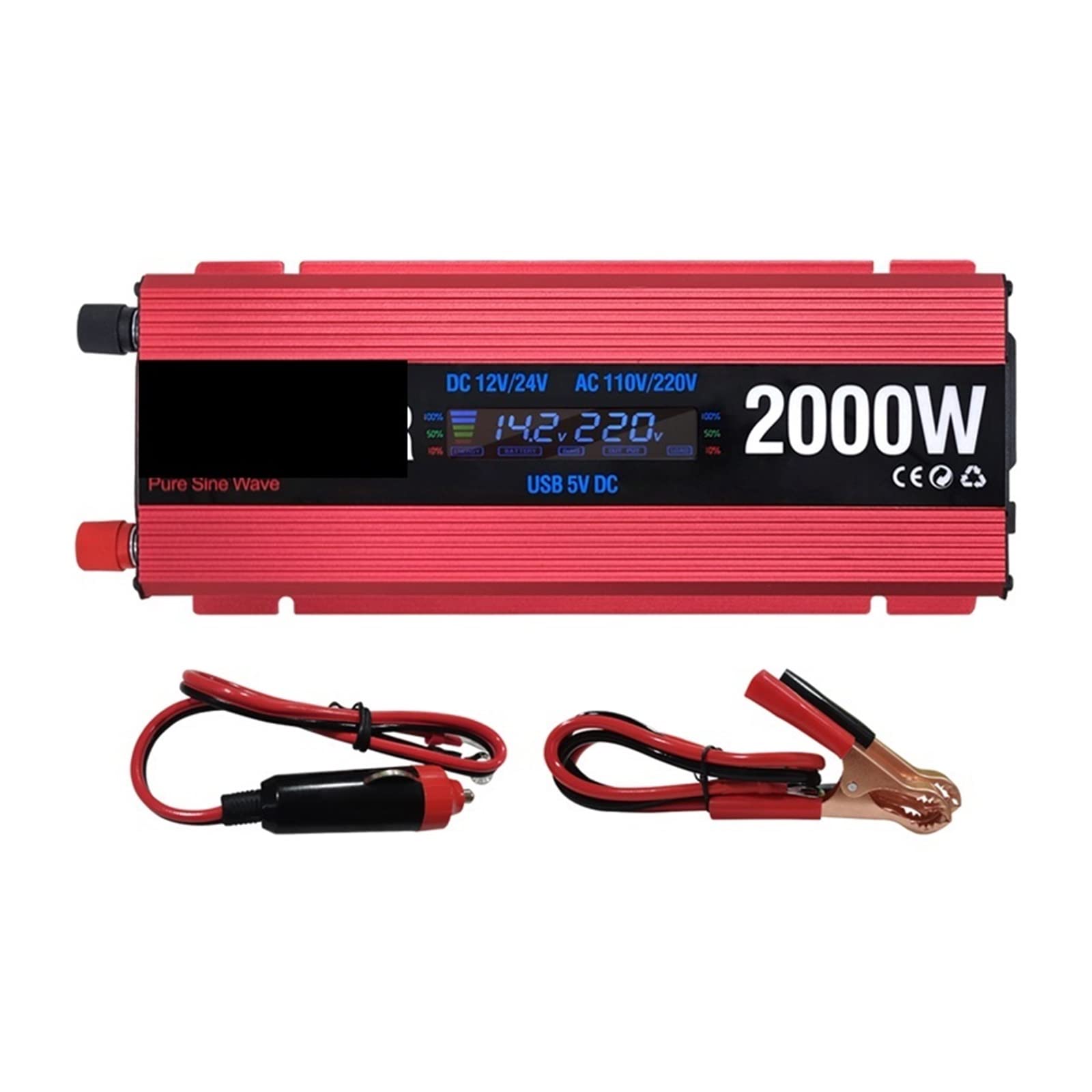 Onduleur solaire 2000W convertisseur DC 24V AC 110V transformateur onde sinusoïdale modifiée