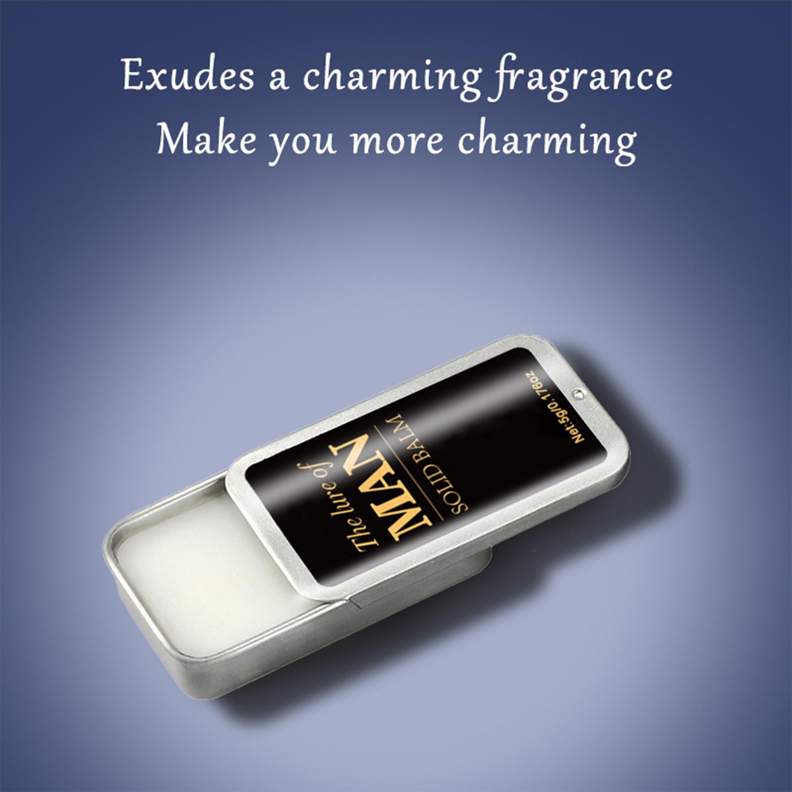 Profumo solido da uomo, elegante fragranza quotidiana bergamotto in scatola di ferro, profumo premuroso, fragranza e di lunga durata, balsamo aromatico per appuntamenti formali, lavoro