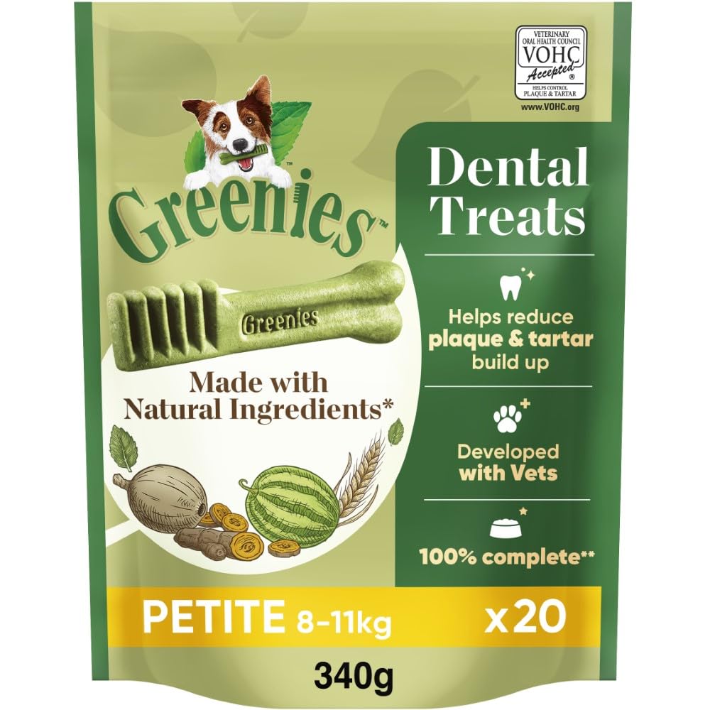 Greenies Original Teenie Size 43 count 12 oz Dental Chew Treat for Dogs - 2 Pack