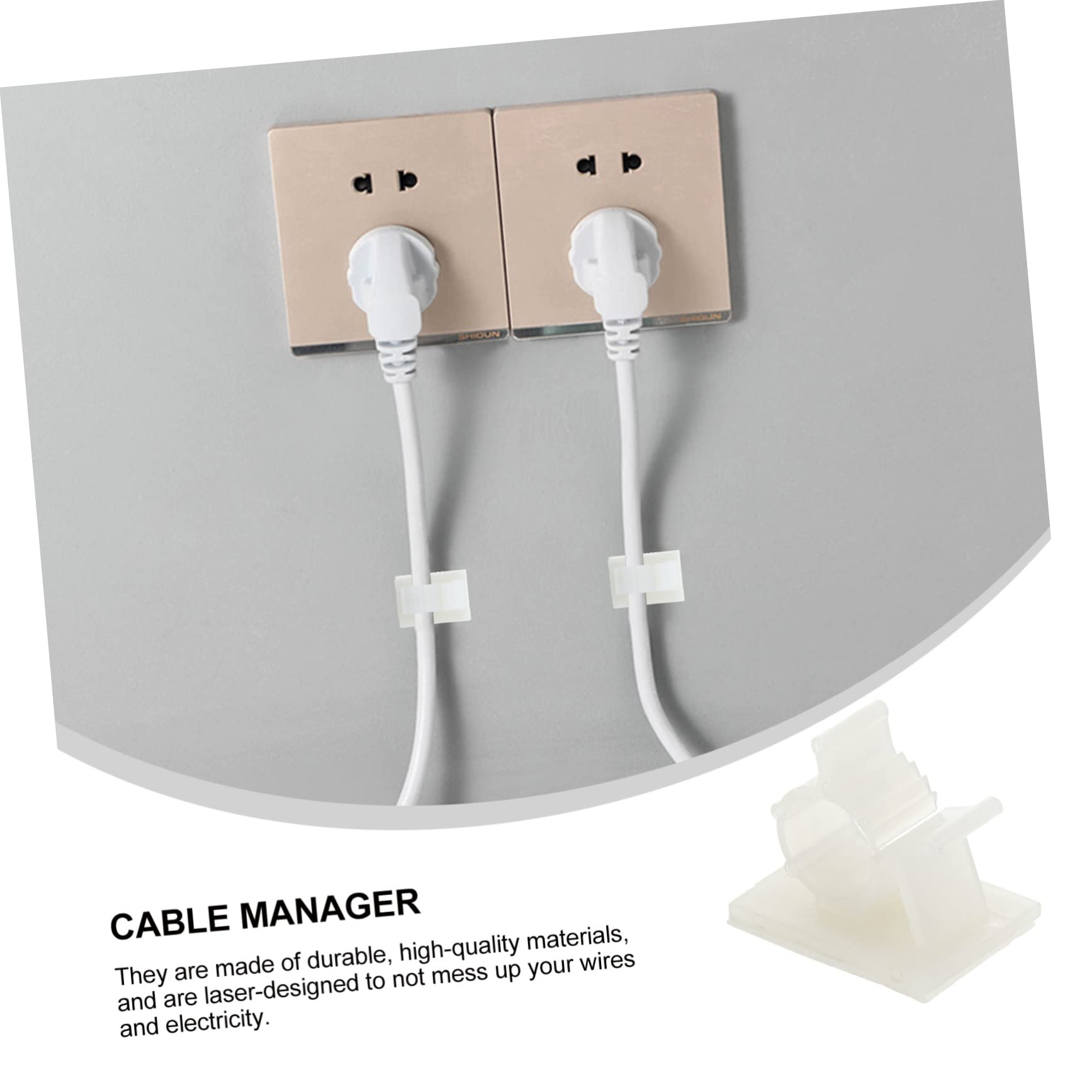 Organizzatore per cavi migliorato, Fascette ferma-cavo autoadesive bianche 2,5 x,4 1,7 clip dell'organizzatore del cavo di cm for la gestione della scrivania